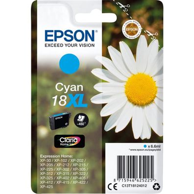 Epson C13T18124012 Epson Tintenpatrone XL cyan Claria Home T 181 T 1812