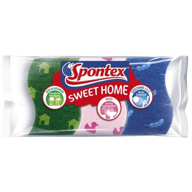 Spontex Schwamm-Set Sweet Home 19500017 sort. 3St