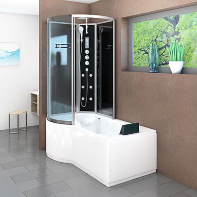 Kombination Badewanne Dusche K50-R33 Duschtempel 100x170 cm