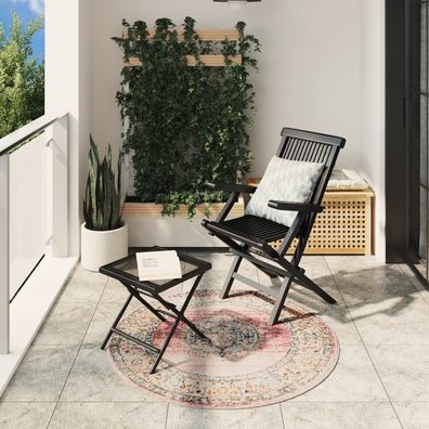 vidaXL Teppich ARBIZU Indoor und Outdoor Vintage-Design Ø 120 cm