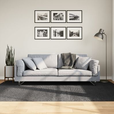 vidaXL Teppich IZA Kurzflor Skandi-Stil Anthrazit 160x230 cm