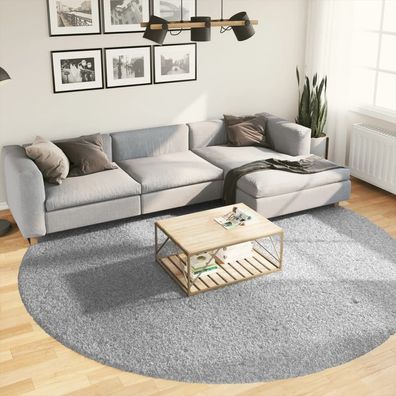 vidaXL Shaggy-Teppich Pamplona Hochflor Modern Grau Ø 280 cm