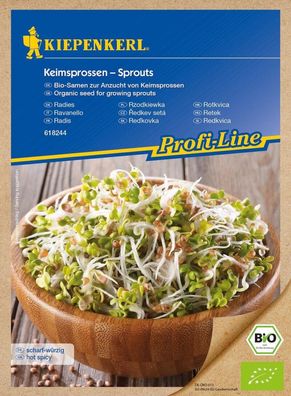 BIO Keimsprossen Radies 60g, Bio-Samen zur Anzucht von Keimsprossen