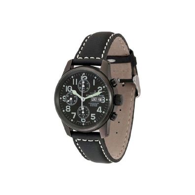 Zeno-Watch - Armbanduhr - Herren - Chrono - Classic Chrono black - 6557TVDD-bk-a1