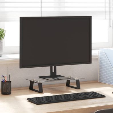 vidaXL Monitorständer Schwarz 40x20x8 cm Hartglas und Metall