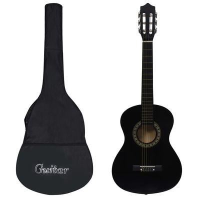 vidaXL Klassikgitarre für Anfänger Kinder mit Tasche Schwarz 1/2 34"