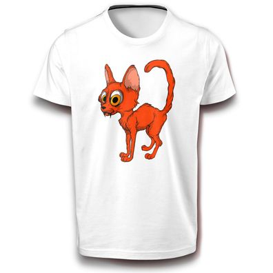 Parodie Katze Tier Haustier Böse Wütend Kater Abstrakt Fun T-Shirt Baumwolle