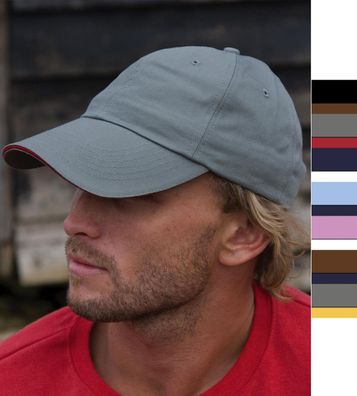 Result Caps Herren Herringbone Cap Mütze Baseballcap Baumwolle RC038X NEU