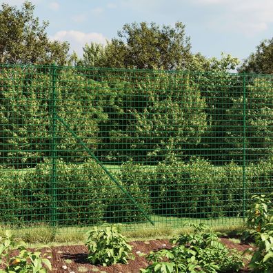 vidaXL Maschendrahtzaun mit Bodenhülsen Grün 2,2x10 m