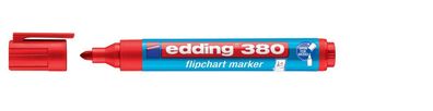 Edding 4-380002 380 Flipchartmarker - nachfüllbar, ca. 1,5 - 3 mm, rot