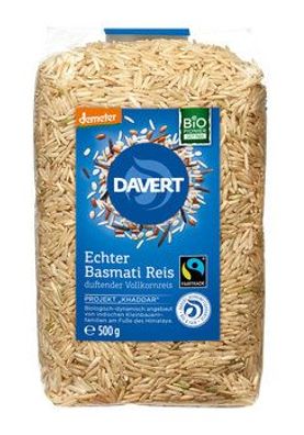 Davert demeter Echter Basmati Reis Vollkornreis Fairtrade 500g 500g