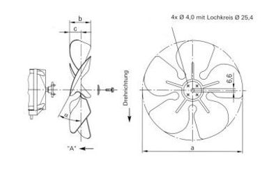 EBM Ventilatorflügel D=300mm 22 Grad saugend (V)