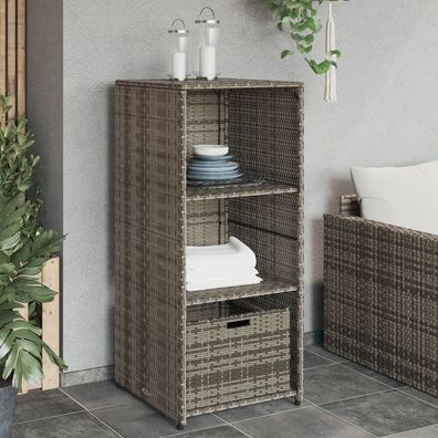 vidaXL Gartenschrank Grau 50x55x115 cm Poly Rattan