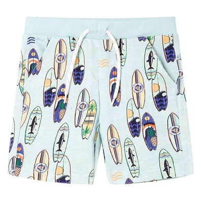 Kindershorts mit Kordelzug Sanftblau Melange 116