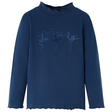 Kinder-Langarmshirt Marineblau 116