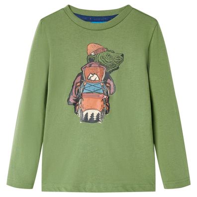 Kinder-Langarmshirt Helles Khaki 128