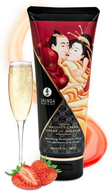 200 ml - SHUNGA Massage Cream Sparkling Strawberry Wine 200ml