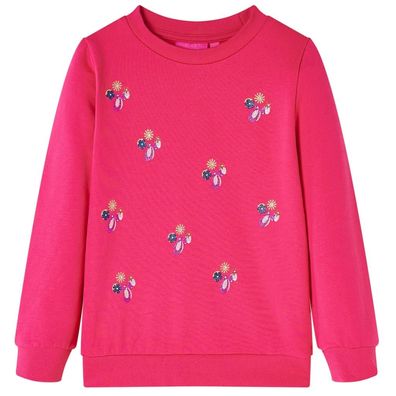 Kinder-Sweatshirt Knallrosa 140