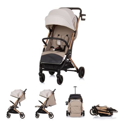 B-Ware Chipolino Kinderwagen, Buggy Pixie zusammenklappbar Korb 22 kg beige