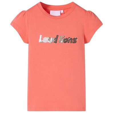 Kinder-T-Shirt mit Flügelärmeln Korallenrosa 140