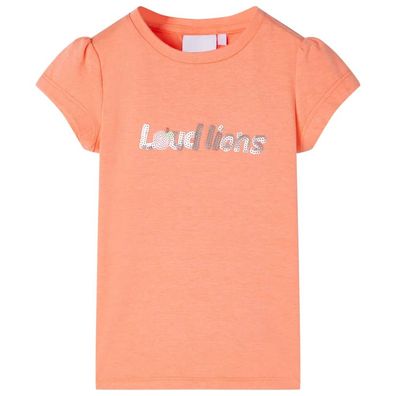 Kinder-T-Shirt mit Flügelärmeln Neonorange 128