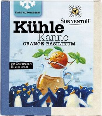 Sonnentor Kühle Kanne Orange-Basilikum Tee, Pyramidenbeutel 40g