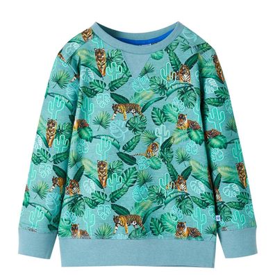 Kinder-Sweatshirt Hellgrün Melange 140