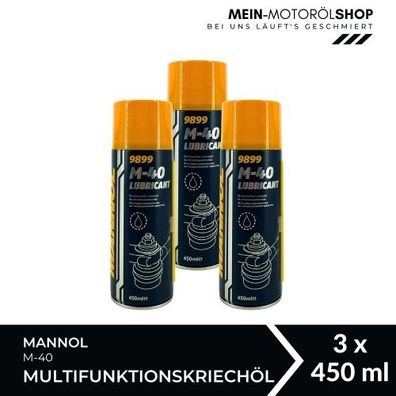 Mannol M-40 Lubricant Multifunktionskriechöl Universalöl 3x450 ML