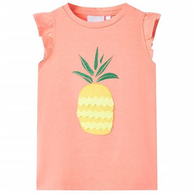 Kinder-T-Shirt Neonkoralle 128