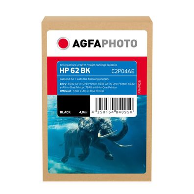 AgfaPhoto Tintenpatrone APHP62B wie HP C2P04AE 62 sw