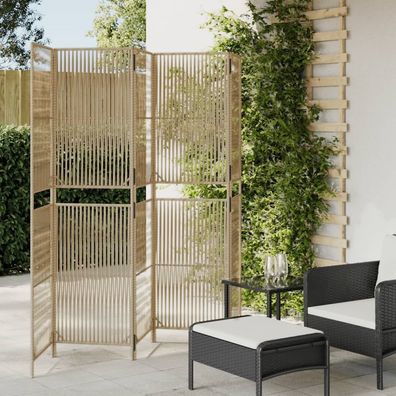 vidaXL Paravent 5-tlg. Beige Poly Rattan