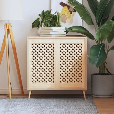 vidaXL Schranktüren 2 Stk. Gitterdesign 39,5x69 cm Massivholz Kiefer