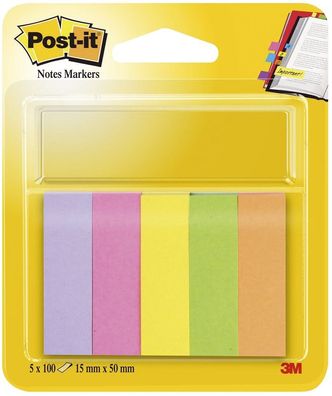 Post-it® 670-5 Page Marker Neon - 15 x 50 mm, 5x 100 Streifen