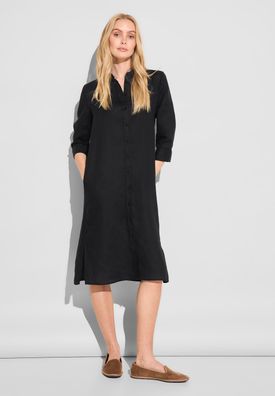 Street One Hemdblusen Leinen Kleid in Black