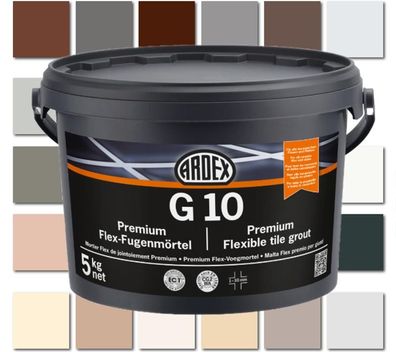 ARDEX G10 Premium Flex-Fugenmörtel Fugenmasse 5kg Fliesen Flexfuge