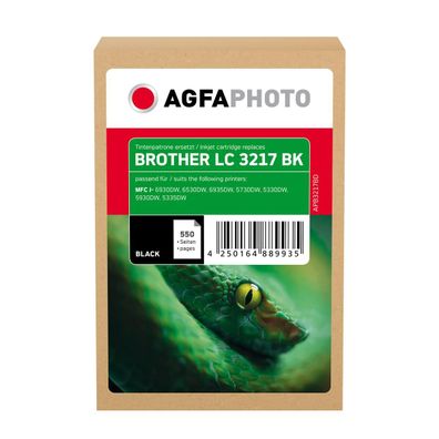 AgfaPhoto Tintenpatrone APB3217BD wie Brother LC-3217BK sw