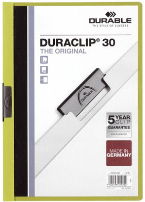 Durable 2200 05 Klemm-Mappe DURACLIP® 30 - A4, grün