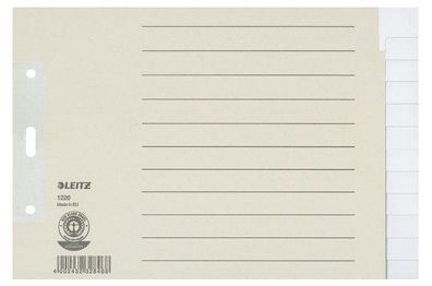 Leitz 1226-00-85 1226 Register - Tauenpapier, blanko, A5 quer Überbreite, 12 Blatt