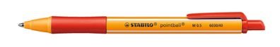 STABILO® 6030/40 Kugelschreiber pointball® - 0,5 mm, Druckmechanik, rot