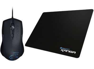 Roccat Set Gaming Bundle Lua TriButton Mouse + Kanga Gamer MousePad MausPad