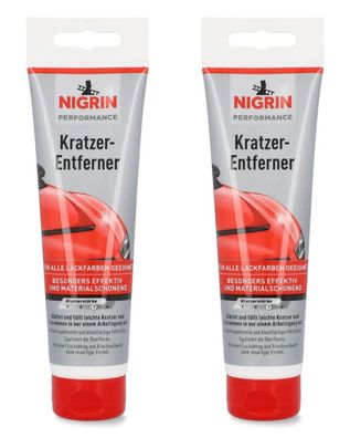 2x PACK Nigrin KratzerEntferner Tube SchleifPaste SchleifPolitur LackPolitur