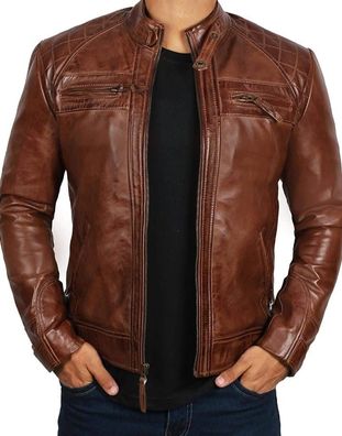 Lederjacke Herren Braune Schafslederjacke