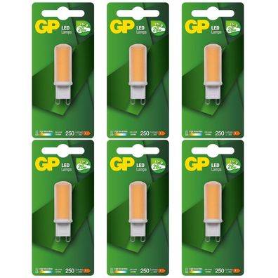 6x GP G9 LED Kapsel Leuchtmittel 2,8W 28W Warmweiß Stiftsockel-Lampe Glühbirne