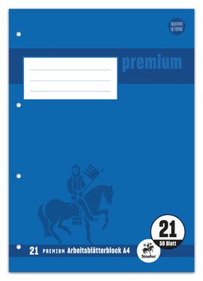 Staufen® 734044241 Arbeitsblätterblock Premium LIN 21 - A4, 80 g/qm, 50 Blatt,