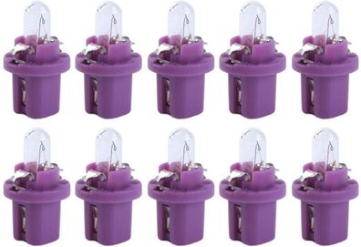 Hella 10x Glühlampe 12V 0,4W BX8,5d Lila KunststoffsockelBirne BAX TachoLampe