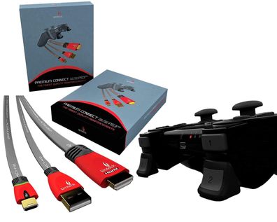 Gioteck Premium PACK HDMIKabel + USB Ladekabel + Triggers für Sony PS3 Konsole