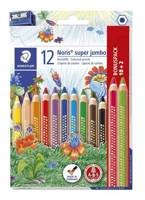 Staedtler® 129 NC12P1 Farbstifte Bonuspack Noris Club® super jumbo - 4 mm, dreikan