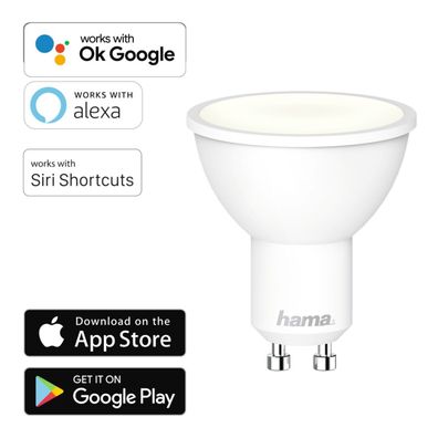 Hama WLAN LEDLampe GU10 4,5W 28W Birne Dimmbar AppSteuerung für Alexa Google