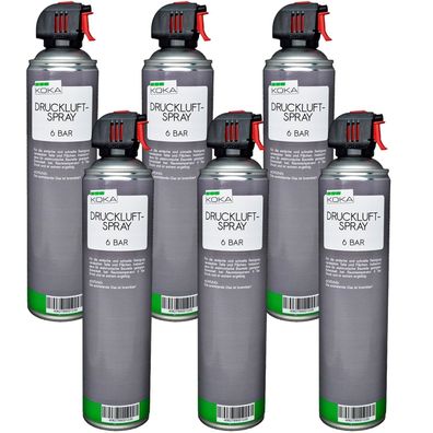 KOKA 6x DruckluftSpray 600ml AllzweckReiniger DruckGas PC Tastatur Handy etc