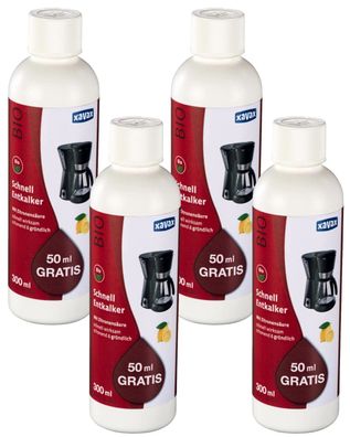 4x PACK Bio Schnell Entkalker 1200ml flüssig für Kaffeevollautomat PadMaschinen